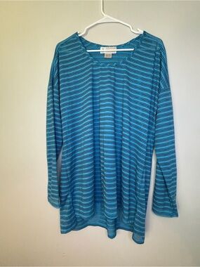 Exofficio Blue Striped Long-Sleeve Pull-Over